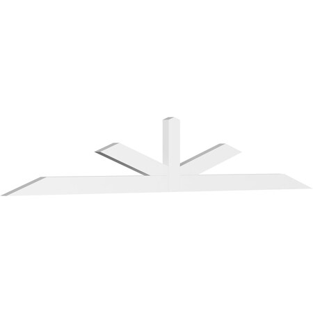 Ekena Millwork Saratoga Architectural Grade PVC Gable Bracket, 108"W x 18"H x 2"D x 4"F, 4/12 Pitch GBP108X18X0204SAR00